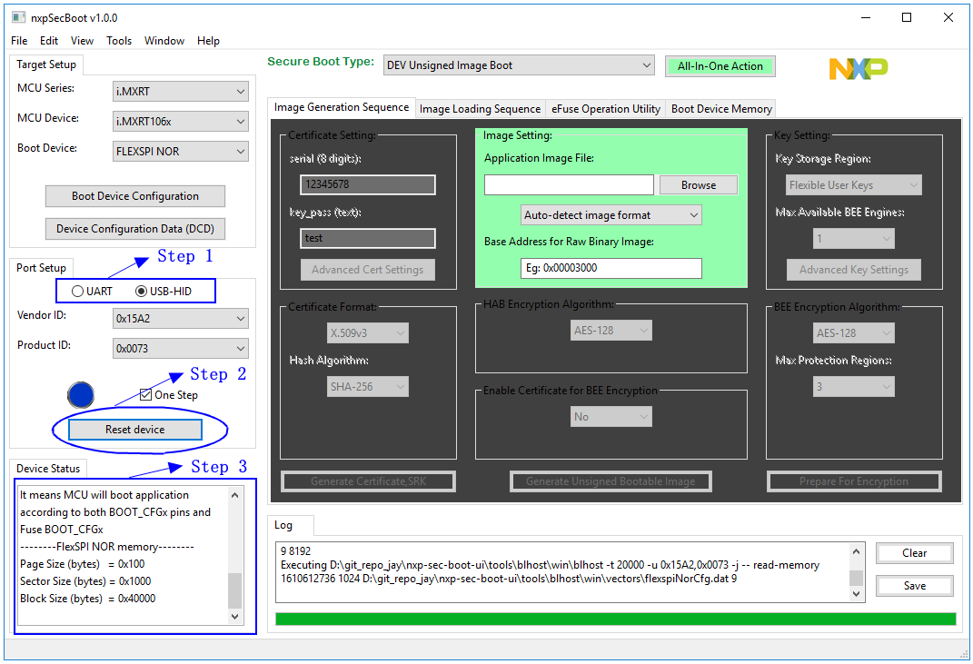 NXP-MCUBootUtility_connectedToDevice_e