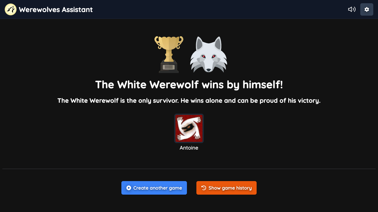 Game won by White Werewolf