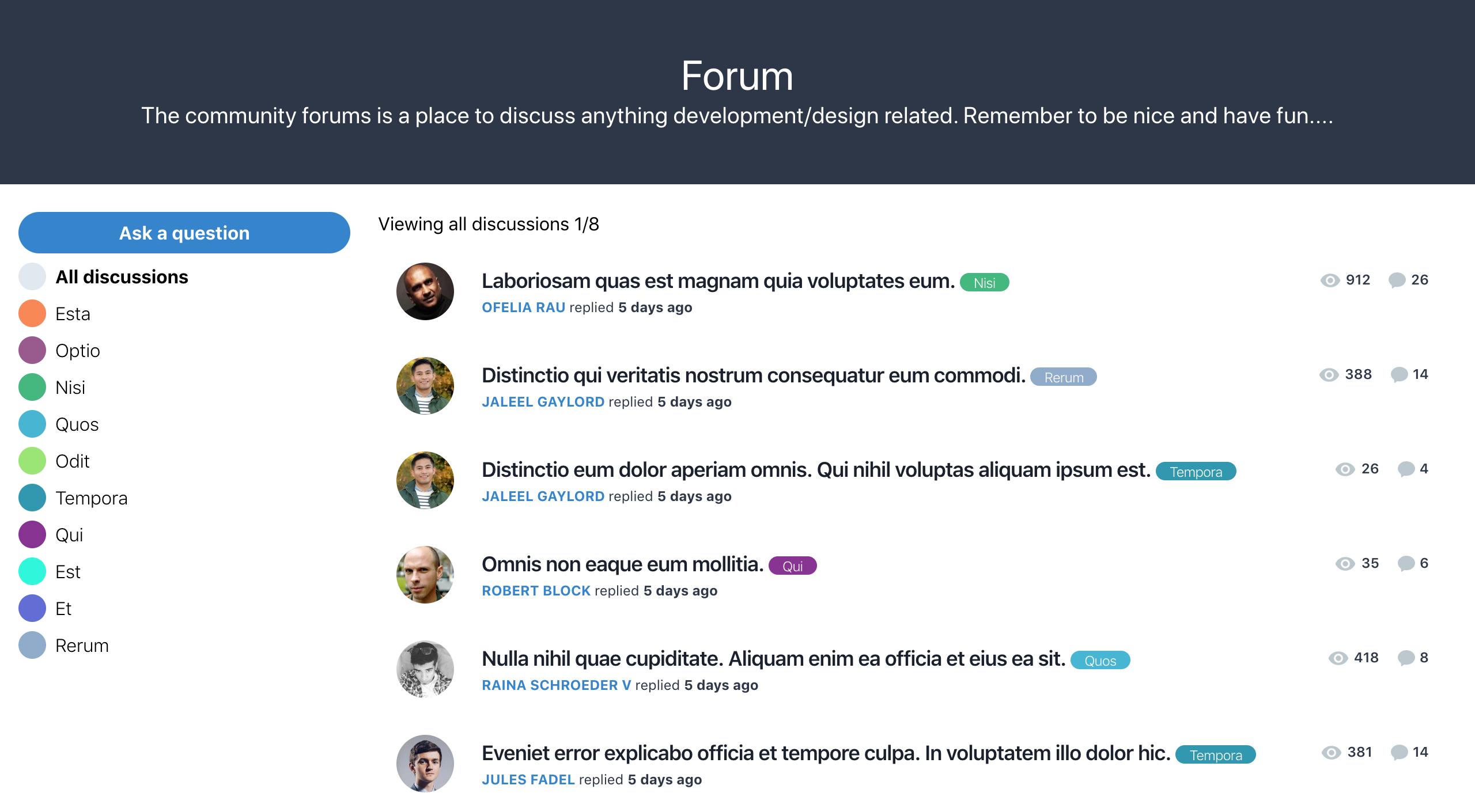 Laravel chatter forum