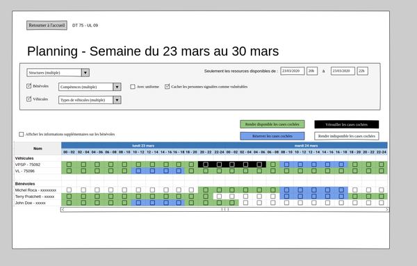 Planning mockup