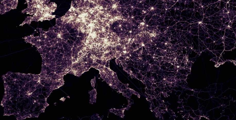 OSM GPX tracks at country scale