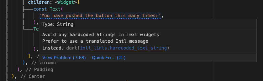 A screenshot of a Sidecar lint popup in an IDE