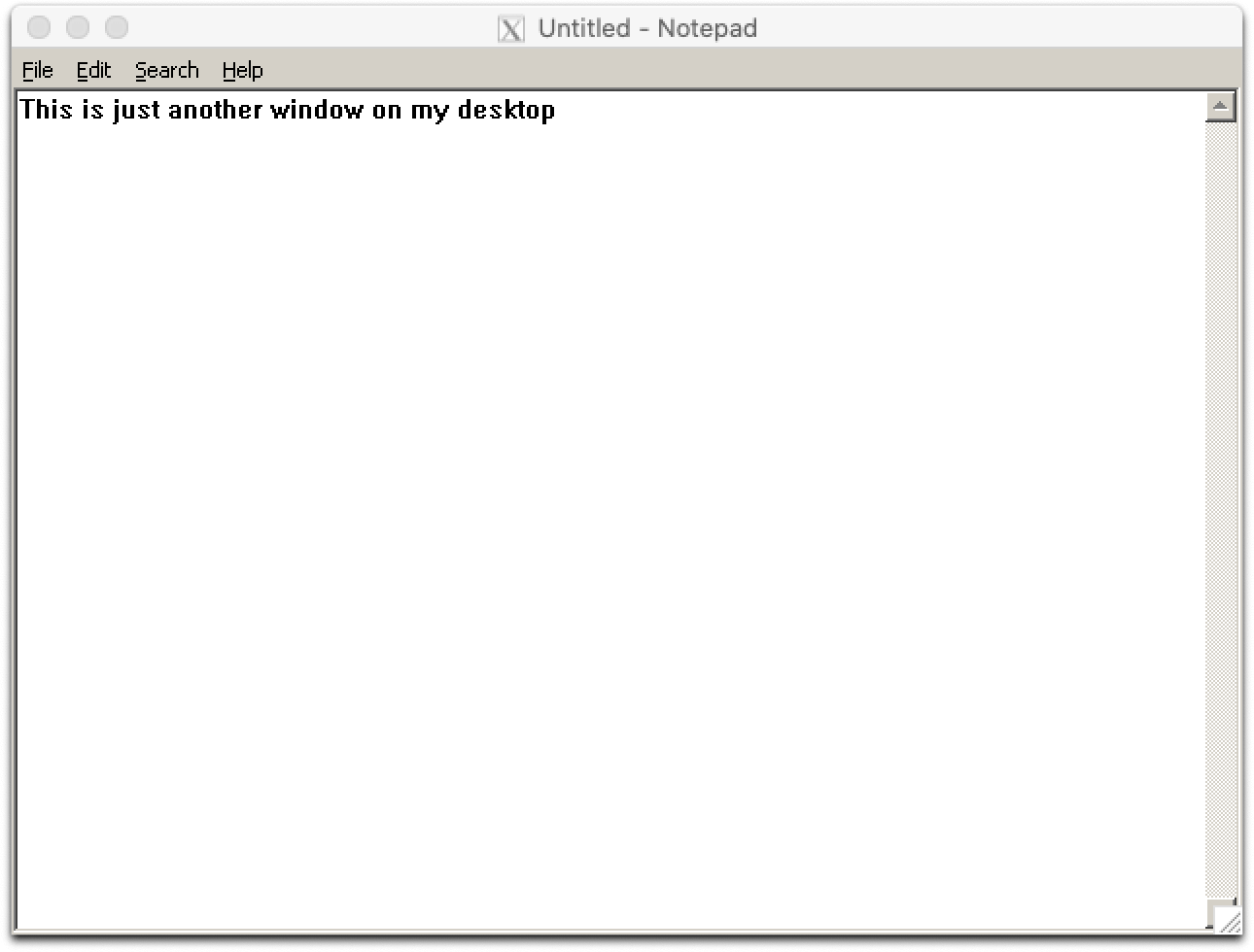 Screenshot of Notepad