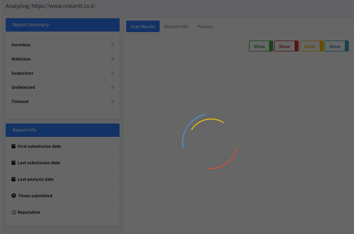 SafeUrl scan in progress