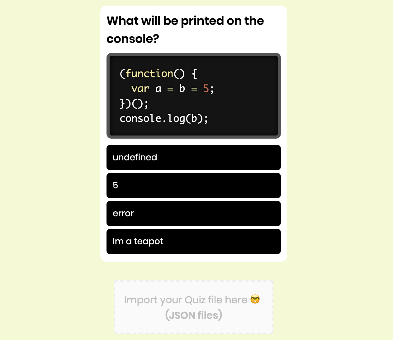 Frontend Quiz